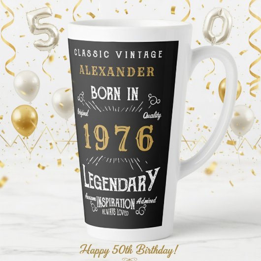 50e verjaardag 1976 Legendarische Retro Latte Mok