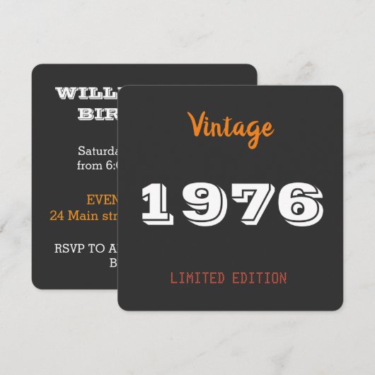 50e verjaardag - 1976 Retro Kaart (Voorkant / Achterkant)