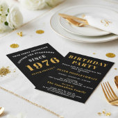 50e verjaardag 1976 Zwart goud gepersonaliseerd vo Kaart
