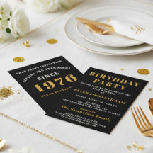 50e verjaardag 1976 Zwart goud gepersonaliseerd vo