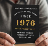 50e verjaardag 1976 Zwart goud gepersonaliseerd vo Kaart