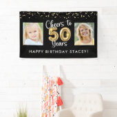 50e verjaardag 2 foto's Hoera voor 50 jaar Spandoek (Insitu)