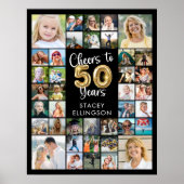 50e verjaardag 39 Photo Collage Hoera voor de jare Poster (Voorkant)