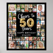 50e verjaardag 41 Photo Collage Hoera voor 50 jaar Poster (Voorkant)