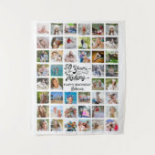 50e verjaardag 44 foto collage feest achtergrond wandkleed (Voorkant)