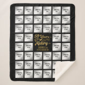 50e verjaardag 44 Fotocollage Zwart en Goud Sherpa Deken (Voorkant)