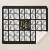 50e verjaardag 44 Fotocollage Zwart en Goud Sherpa Deken (Voorkant (horizontaal))