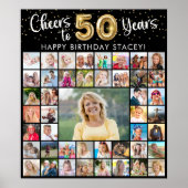 50e verjaardag 45 Photo Collage Hoera voor Jaren Poster (Voorkant)