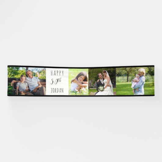 50e verjaardag 4 Fotogreep op maat Spandoek (Horizontaal)