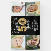 50e verjaardag 4 foto's Proost op 50 jaar Confetti Spandoek (Verticaal)