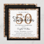 50e verjaardag 50 en ABULOUS elegant script Kaart (Voorkant / Achterkant)