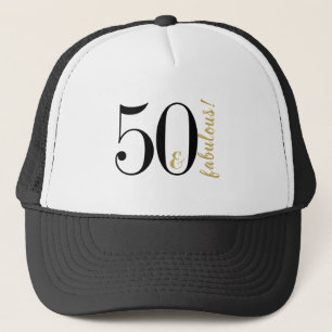 50e verjaardag 50 en Fabulous Black en Gold Trucker Pet