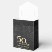 50e verjaardag 50 en Fabulous Black Gold Elegant Bedankdoosjes (Geopend)