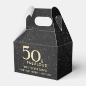 50e verjaardag 50 en Fabulous Black Gold Elegant Bedankdoosjes (Achterkant)