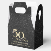 50e verjaardag 50 en Fabulous Black Gold Elegant Bedankdoosjes (Geopend)