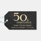 50e verjaardag 50 en Fabulous Black Gold Favoriet Cadeaulabel (Achterkant Horizontaal)