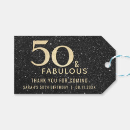 50e verjaardag 50 en Fabulous Black Gold Favoriet  Cadeaulabel