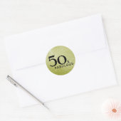 50e verjaardag 50 en Fabulous Gold Black Glitter Ronde Sticker (Envelop)