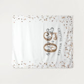 50e verjaardag 50 en FABULOUS Gold Party achtergro Wandkleed (Voorkant (horizontaal))