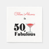 50e verjaardag 50 en Fabulous Red gepersonaliseerd Servet (Voorkant)