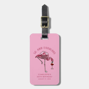 50e verjaardag 50 en Fabulous Swag op maat Bagagelabel