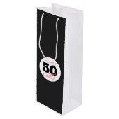 50e verjaardag 50 en Fabulous Wijn Cadeautas (Voorkant Gekanteld)