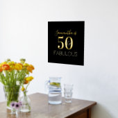 50e verjaardag 50 en geweldig Birthday Black Gold Folie Afdrukken (Laag (Keuken))
