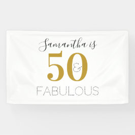 50e verjaardag 50 en geweldige Birthday Gold White Spandoek