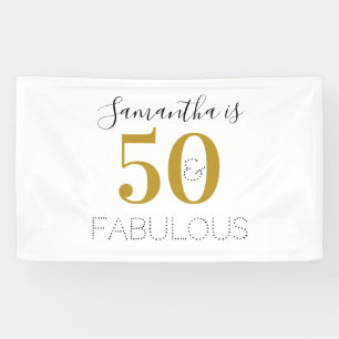 50e verjaardag 50 en geweldige Birthday Gold White Spandoek