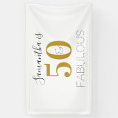 50e verjaardag 50 en geweldige Birthday Gold White Spandoek (Verticaal)
