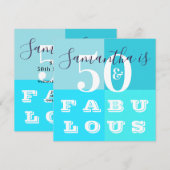 50e verjaardag 50 en geweldige moderne Blauwgroen  Kaart (Voorkant / Achterkant)