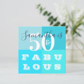 50e verjaardag 50 en geweldige moderne Blauwgroen  Kaart (Staand voorkant)