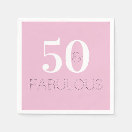 50e verjaardag 50 en geweldige roze verjaardag servet