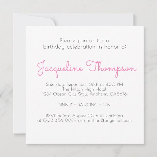 50e verjaardag 50 en verbluffend meisje roze glitt kaart (Achterkant)