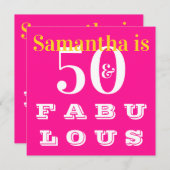 50e verjaardag 50 fabelroze verjaardag kaart (Voorkant / Achterkant)