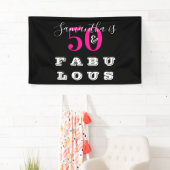 50e verjaardag 50 fabelroze verjaardag spandoek (Insitu)