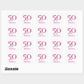 50e verjaardag 50 & Fabulous Cerise Pink & Black Vierkante Sticker (Vel)