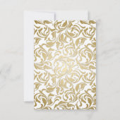 50e Verjaardag 50 Fabulous Gold Leaves Swirl Afbee Bedankkaart (Achterkant)