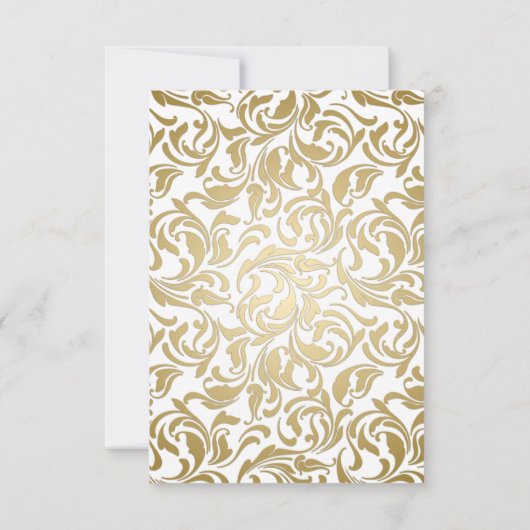 50e Verjaardag 50 Fabulous Gold Leaves Swirl Afbee Bedankkaart (Achterkant)