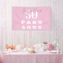 50e verjaardag 50 fabulous Pink Grey Birthday Part