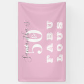 50e verjaardag 50 fabulous Pink Grey Birthday Part Spandoek (Verticaal)