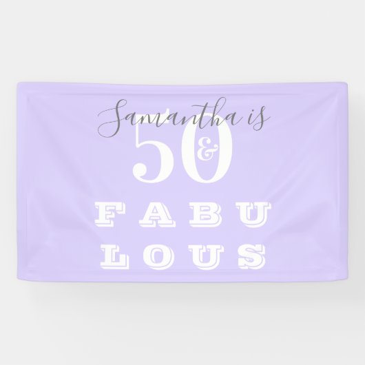 50e verjaardag 50 fantastische Paarse verjaardag Spandoek (Horizontaal)