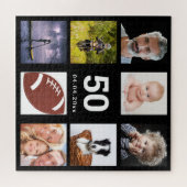 50e verjaardag 50 foto collage man man zwart legpuzzel (Horizontaal)