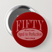 50e verjaardag, 50 - Geavanceerd Ronde Button 4,0 Cm (Voorkant /achterkant)