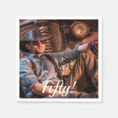 50e verjaardag 50 het manuscript van de douanefoto servet (Voorkant)