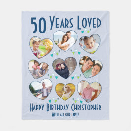 50e verjaardag 50 jaar achtergelaten foto collage fleece deken