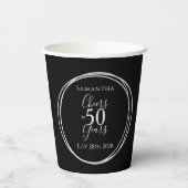 50e verjaardag 50 jaar Black Silver Party Papieren Bekers (Achterkant)