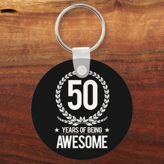 50e verjaardag (50 jaar Geweldige) Sleutelhanger (Voorkant)