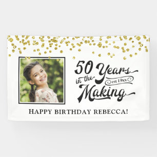 50e verjaardag 50 JAAR IN DE MAAK Foto Spandoek