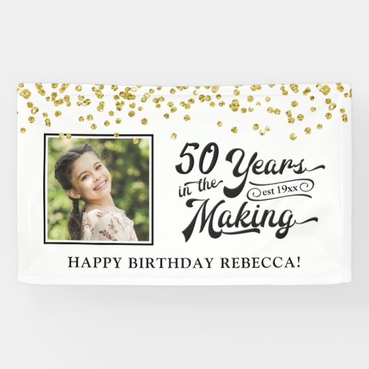 50e verjaardag 50 JAAR IN DE MAAK Foto Spandoek (Horizontaal)